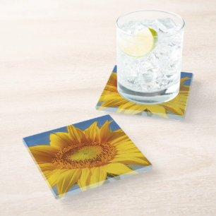Dessous-de-verre En Verre Tournesol jaune