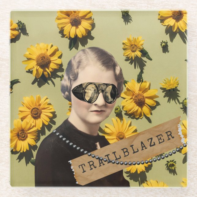 Dessous-de-verre En Verre Trailblazer Daisies Kitsch (Devant)