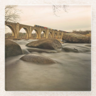 Dessous-de-verre En Verre Train au-dessus de James River