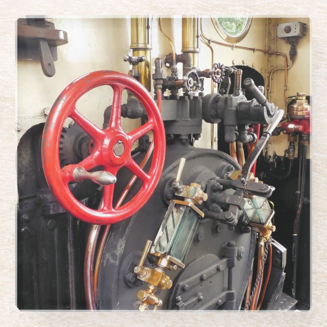 DESSOUS-DE-VERRE EN VERRE TRAINS À VAPEUR (Devant)