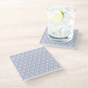 Dessous-de-verre En Verre Triangles décoratifs Bleu Blanc