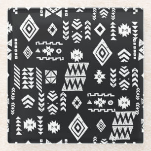 Dessous-de-verre En Verre Tribal géométrique : arrière - plan élégant sans c