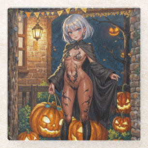 Dessous-de-verre En Verre Trick ou le traitement, Brave Halloween Costume Gi