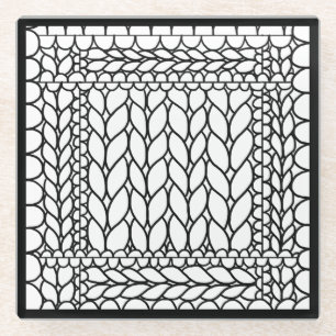 Dessous-de-verre En Verre Tricot PURL BLANC Dessous de verre en verre II