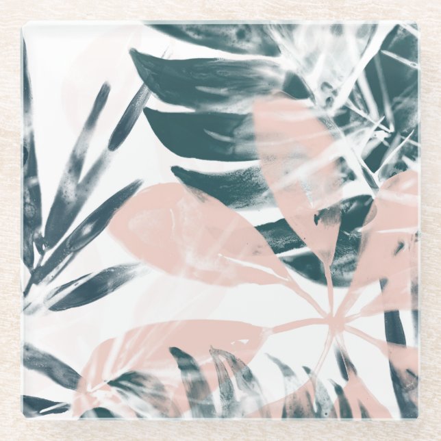 Dessous-de-verre En Verre Tropical Blush (Devant)
