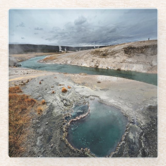 Dessous-de-verre En Verre Trou bleu (Devant)