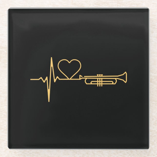 Dessous-de-verre En Verre Trumpet - Trumpet Hearbeat cadeau (Devant)