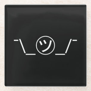 Dessous-de-verre En Verre Tsu Kana Shrug Emoticon -\_ ㋡_/+Japonais Kaomoji