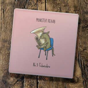Dessous-de-verre En Verre Tubacabra Joueur de Tuba Chupacabra Jeu de Mots Ar