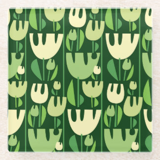 Dessous-de-verre En Verre Tulipes Motif de style scandinave