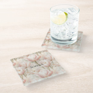 Dessous-de-verre En Verre Tulipes roses rousses Florales