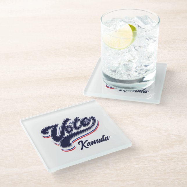 Dessous-de-verre En Verre Typographie des votes - Élections (Incliné)