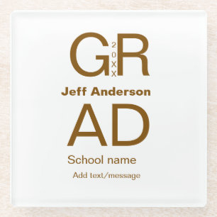 Dessous-de-verre En Verre Typographie moderne graduation simple minimum c