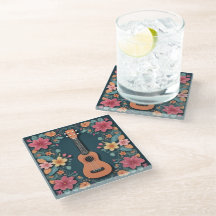 Ukulele Tropical Flowers instrument de musique ass