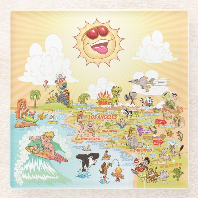 Dessous-de-verre En Verre Ultimate Sunny Dessous de verre Californie (Devant)