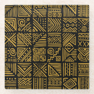 Dessous-de-verre En Verre Un clash africain : une tribu ethnique sans coutur