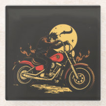 un dessous de verre en verre pour motard