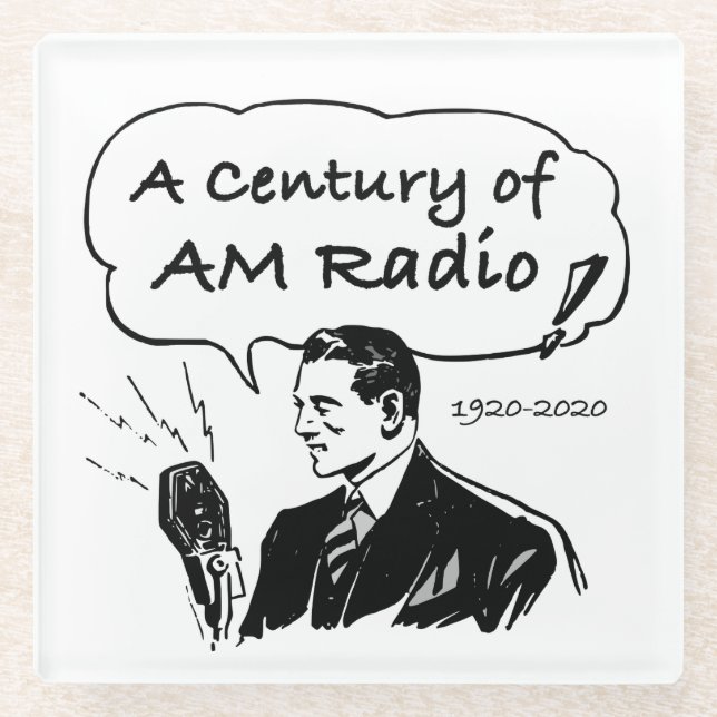 Dessous-de-verre En Verre Un siècle de radio AM (Devant)