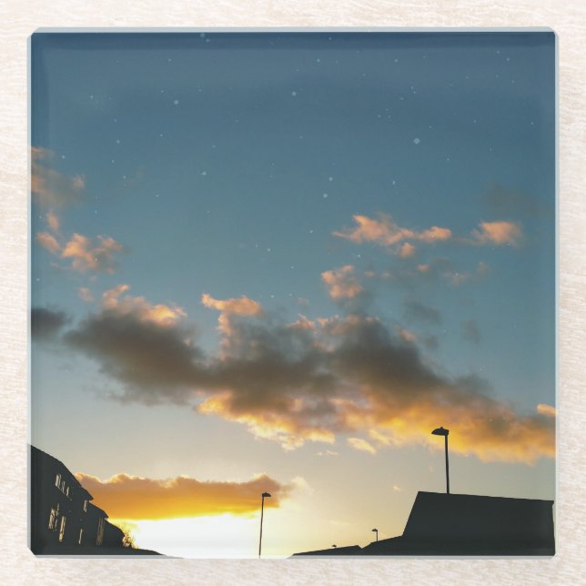 Dessous-de-verre En Verre Une rue couronnée d'étoiles (Devant)