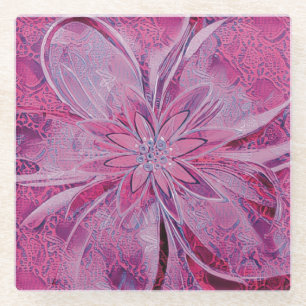 Dessous-de-verre En Verre Unique en fleur