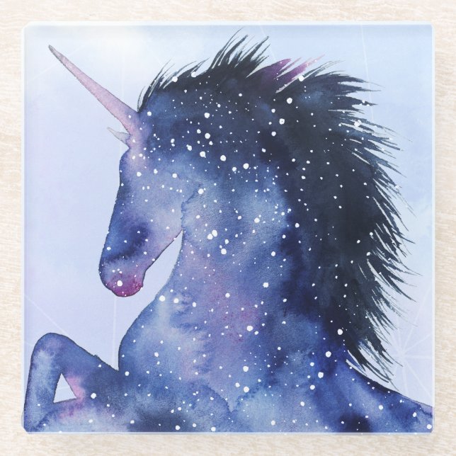 Dessous-de-verre En Verre Univers Unicorne - Cosmique (Devant)