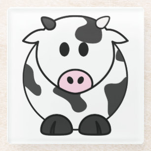 Dessous-de-verre En Verre Vache laitière mignonne