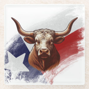 Dessous-de-verre En Verre Vache longhorne du Texas