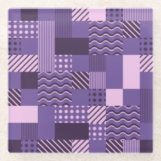 Dessous-de-verre En Verre Vagues Points Gris : Moderne Sans Fil.