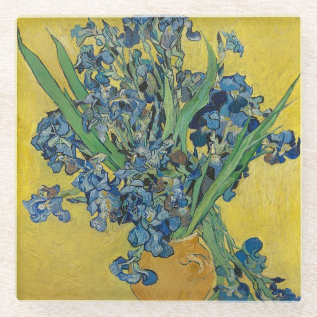 Dessous-de-verre En Verre Van Gogh Vase avec l'impressionnisme classique d'I (Devant)
