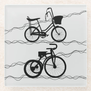 Dessous-de-verre En Verre Vélo 2 Vélo Dessous de verre en verre