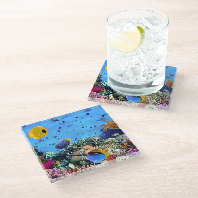 Dessous-de-verre En Verre Verre Dessous de verre-mer (Incliné)