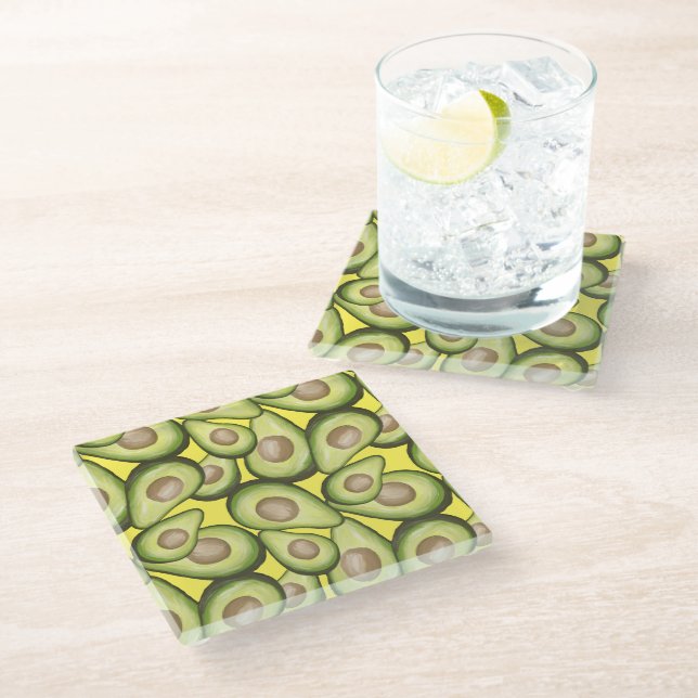 Dessous-de-verre En Verre Verre Motif de Vegan Vegan Coupé Gourmet (Incliné)