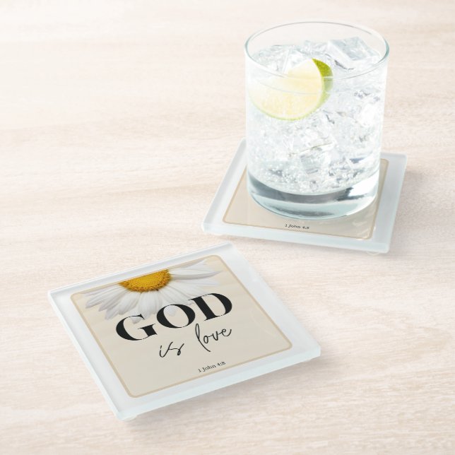 Dessous-de-verre En Verre Verset biblique Fleurir l'écriture sainte (Incliné)