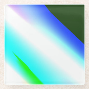 Dessous-de-verre En Verre Vert bleu arc-en-ciel texture abstraite motif art 