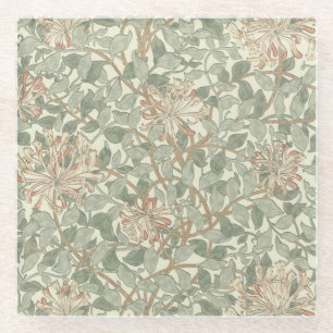 Dessous-de-verre En Verre Vert tendre Vintage William Morris Chèvrefeuille