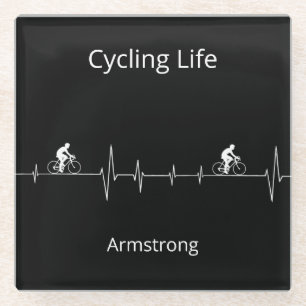 Dessous-de-verre En Verre Vie cyclable, Heartbeat personnalisable