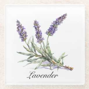 Dessous-de-verre En Verre Vie de plantes : Lavande, personnalisable