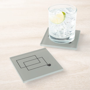 Dessous-de-verre En Verre Vie marine Japandi côtière beige neutre monochrome
