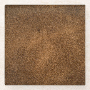 Dessous-de-verre En Verre Vieux cuir Brown : Arrière - plan texturé
