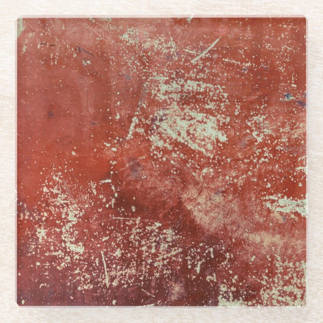 Dessous-de-verre En Verre Vieux Cuivre : Vive Texture Métal. (Devant)