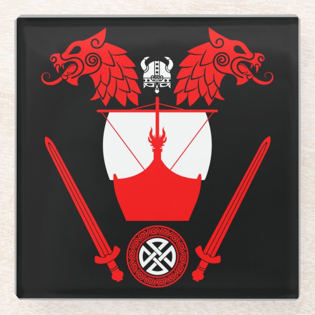 Dessous-de-verre En Verre Viking danois (Devant)