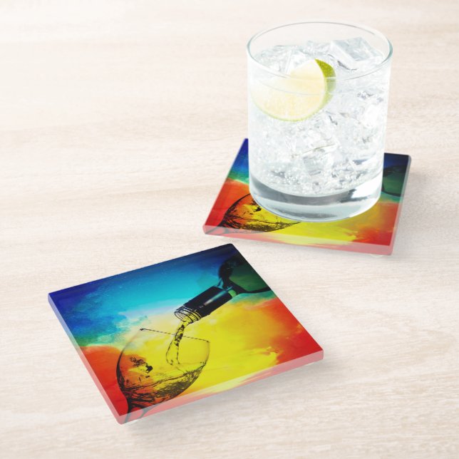 Dessous-de-verre En Verre Vin (Incliné)
