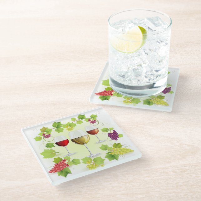 Dessous-de-verre En Verre Vin élégant (Incliné)
