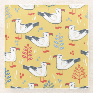 Dessous-de-verre En Verre Vintage Feuilles  Motif naturel