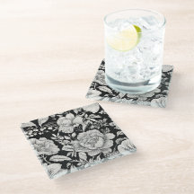 Vintage floral classique noir et blanc