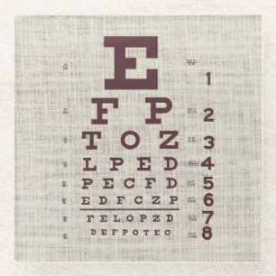 Dessous-de-verre En Verre Vintage OEil Graphique sur Burlap