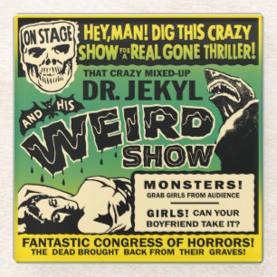 Dessous-de-verre En Verre Vintage spectacle du Dr Jekyl Spook