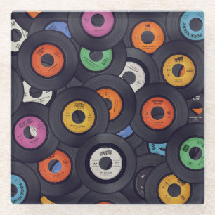 Dessous-de-verre En Verre Vintage Vinyl Records Arrière - plan de musique