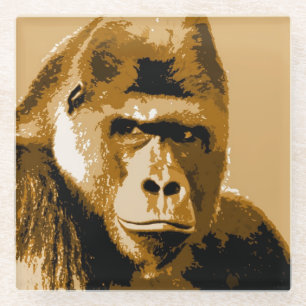 Dessous-de-verre En Verre Visage de Gorilla