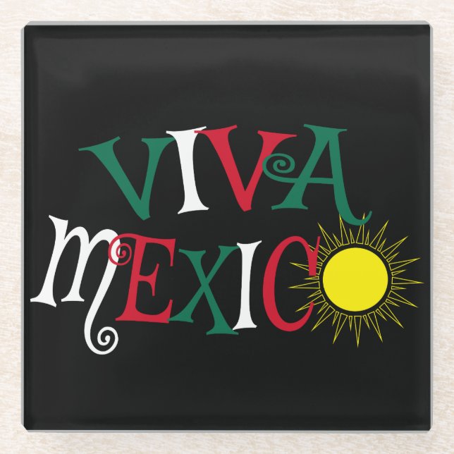 Dessous-de-verre En Verre Viva Mexico (Devant)